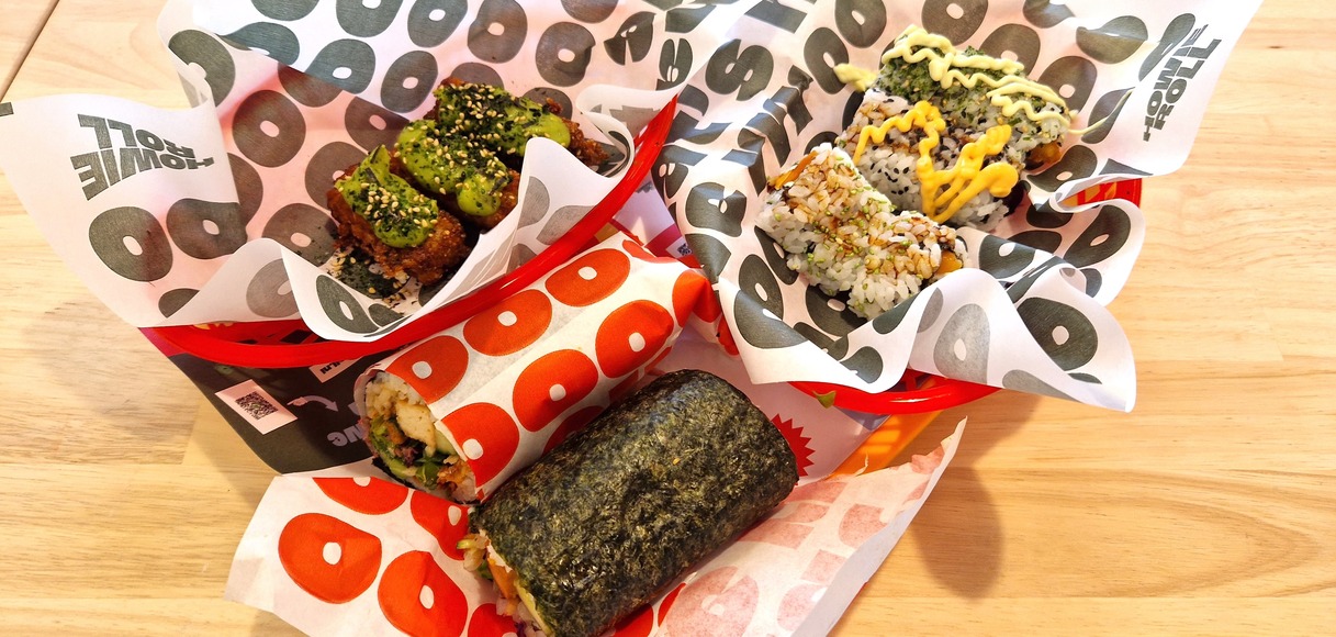 Plantaardige fast sushi bij Howie Roll aan het Vredenburg