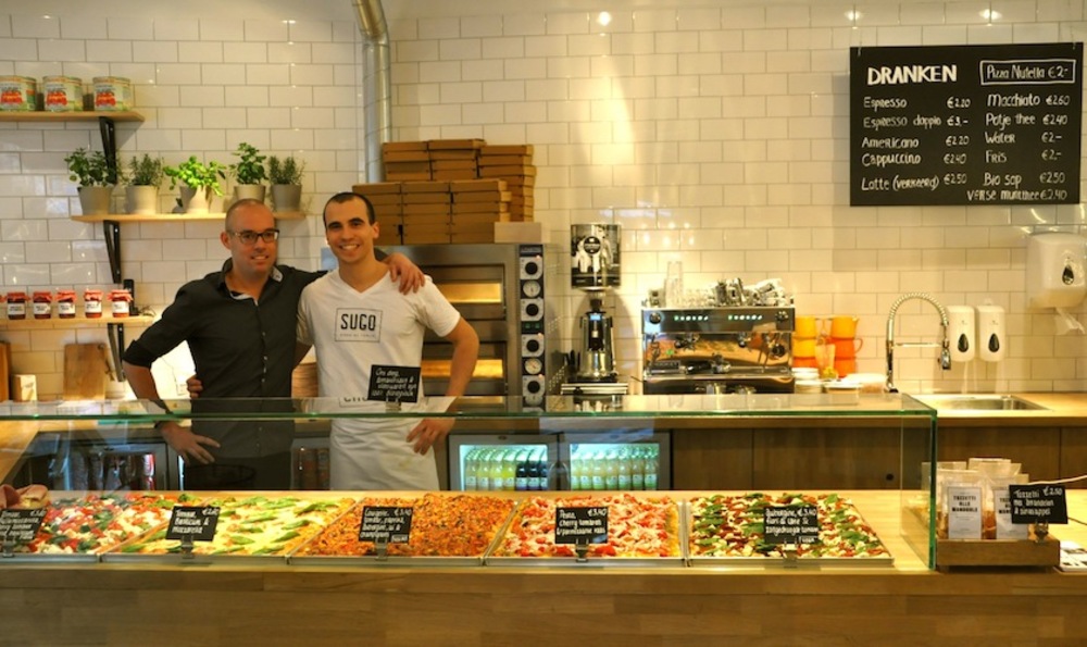 Liever pizza al taglio van Sugo dan Hollandse boterham