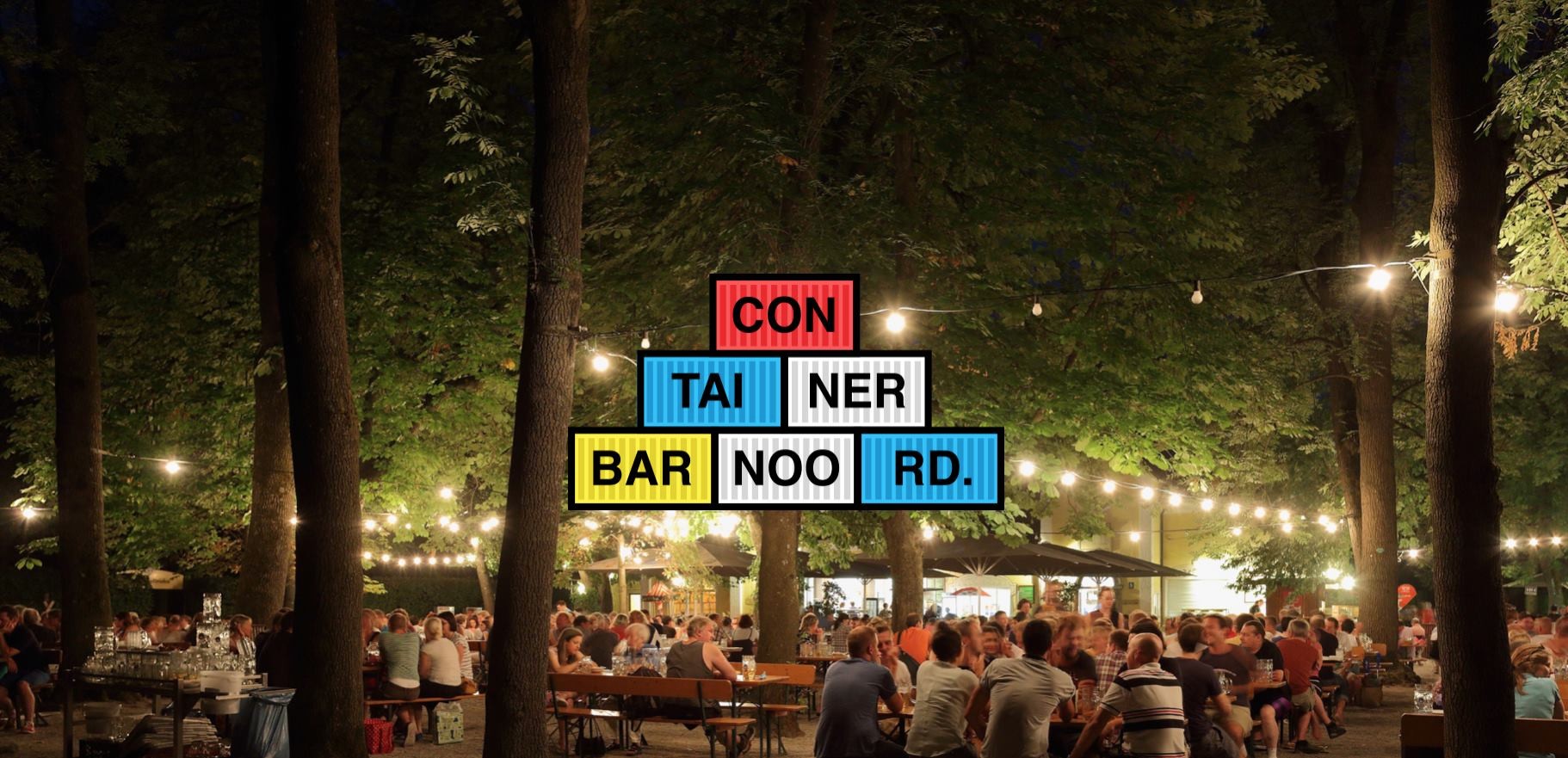 Tijdelijke bar van zeecontainers op het Noordplein met Containerbar Noord